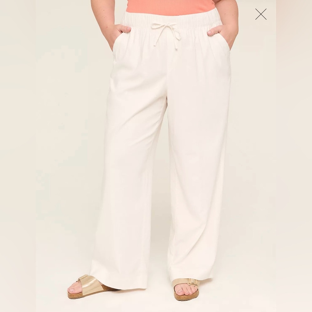 Lane Bryant Linen Wide Leg Pants NWT
